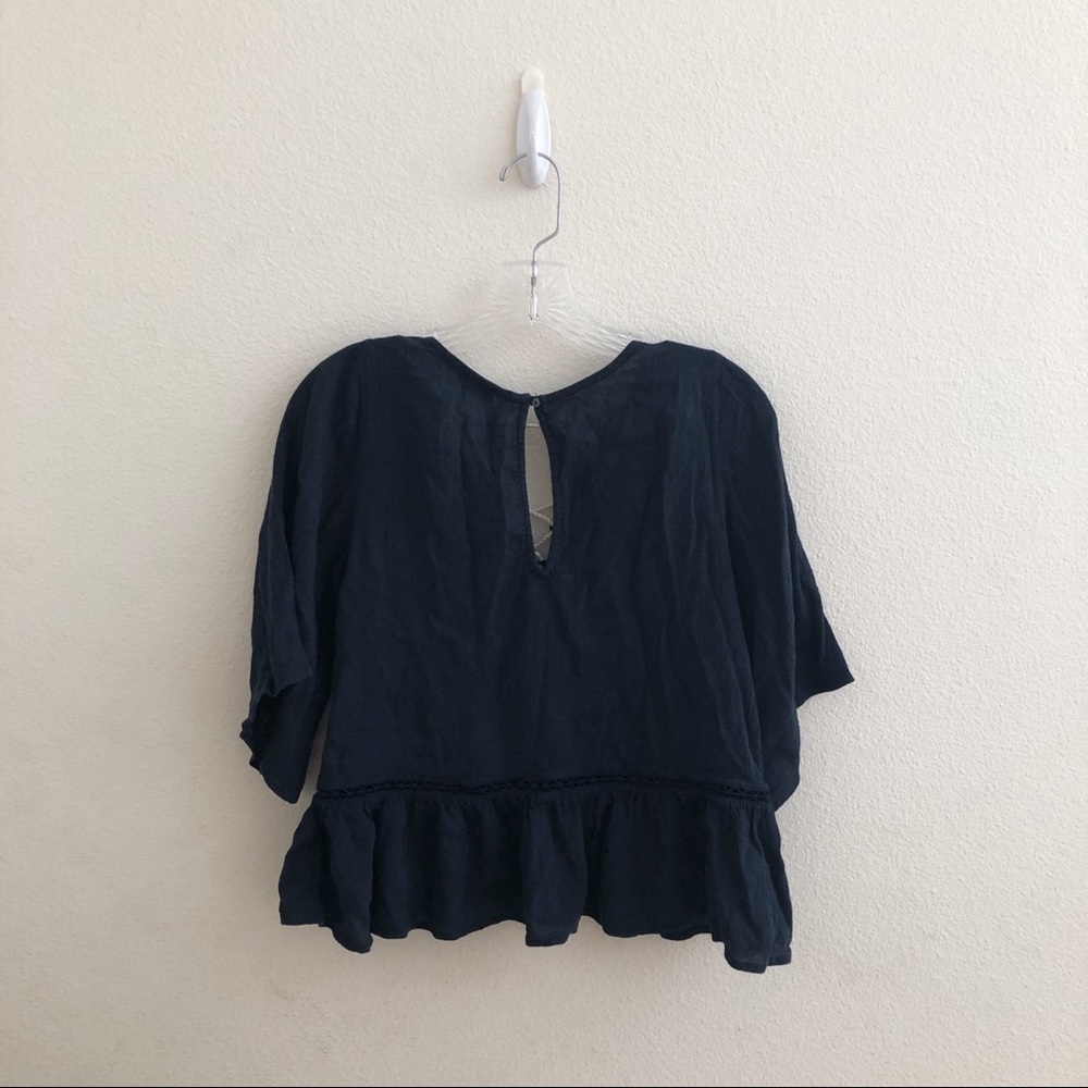 Navy flowy top - Picture 2 of 2